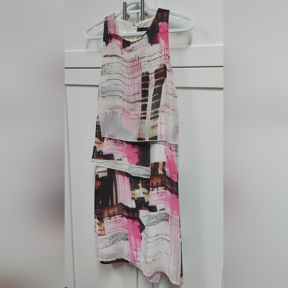 Black Tape_ abstract pink+black dress